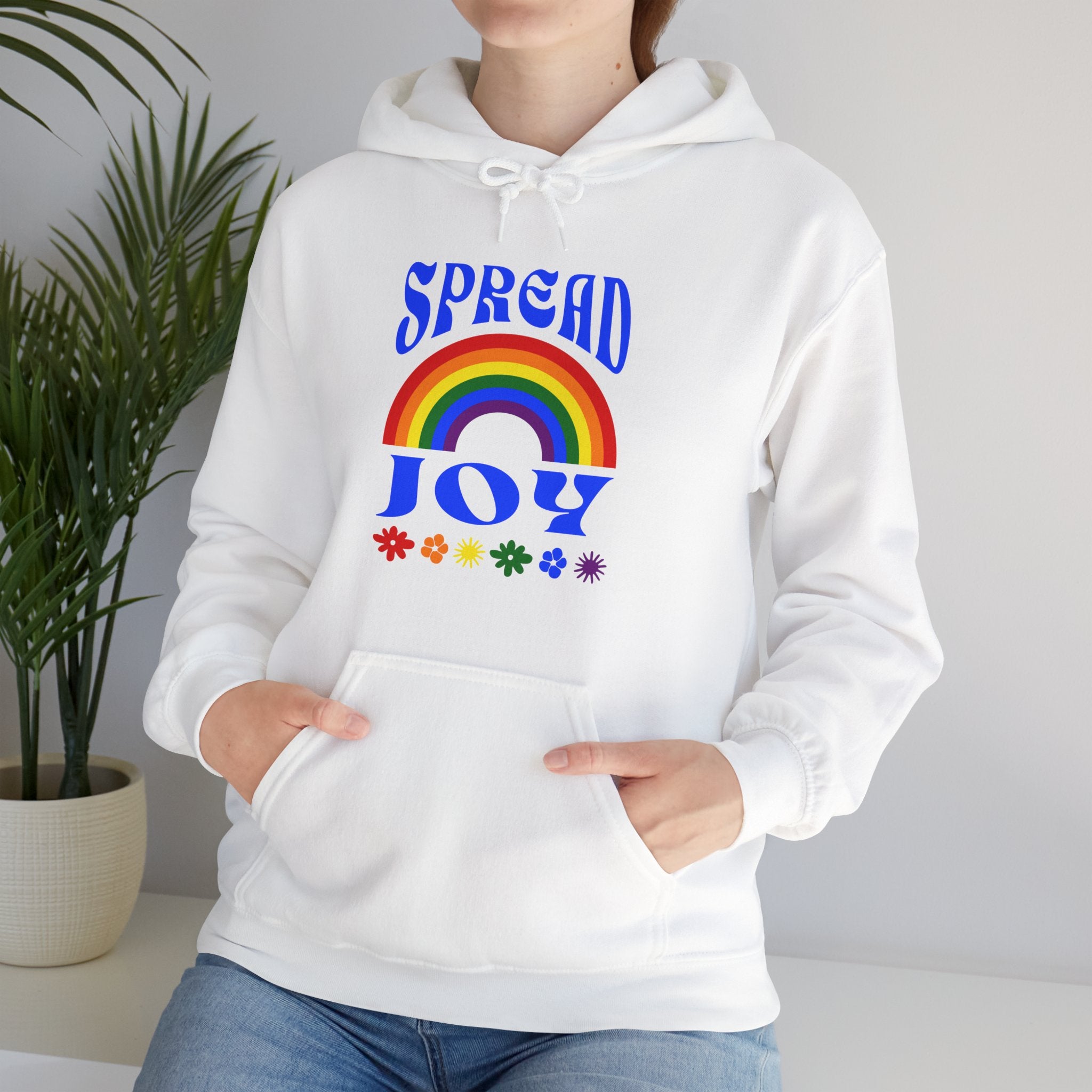 SPREAD JOY HOODIE (FRONT) - Putting a positive message out there - Fully Conscious Apparel
