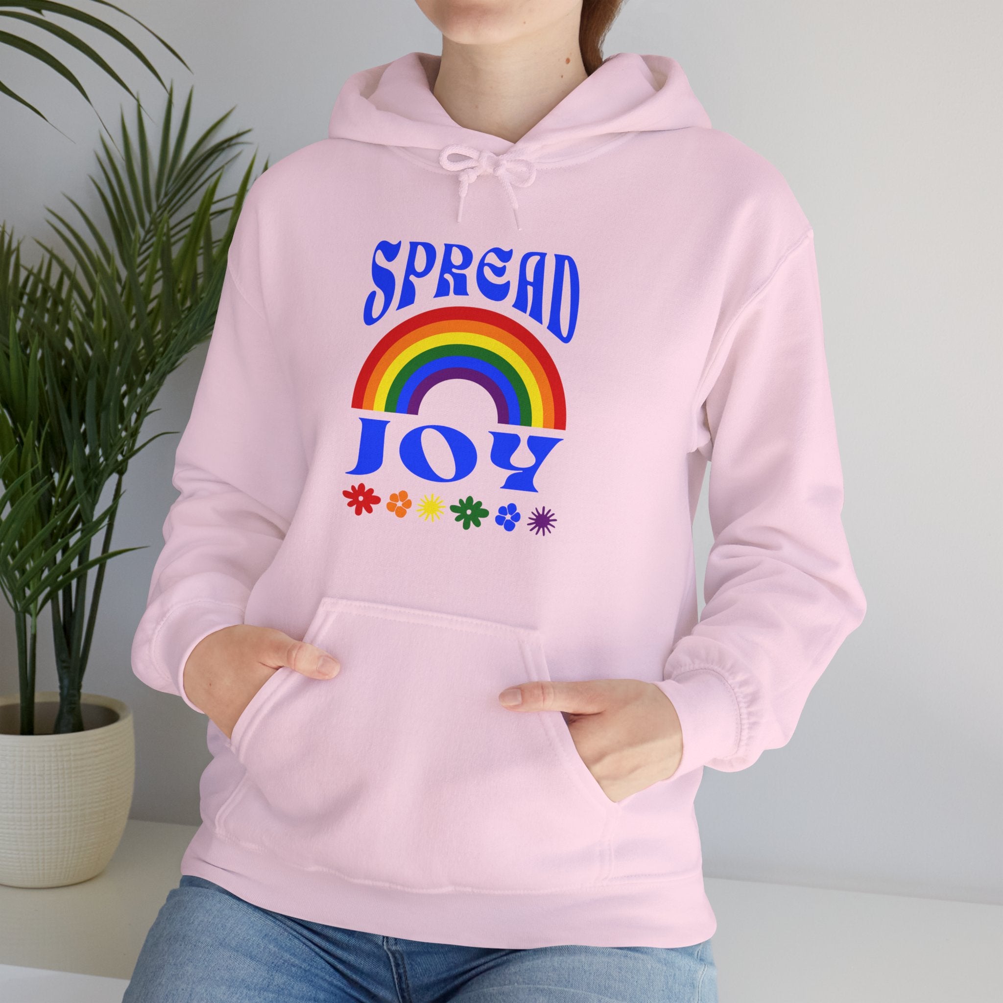 SPREAD JOY HOODIE (FRONT) - Putting a positive message out there - Fully Conscious Apparel