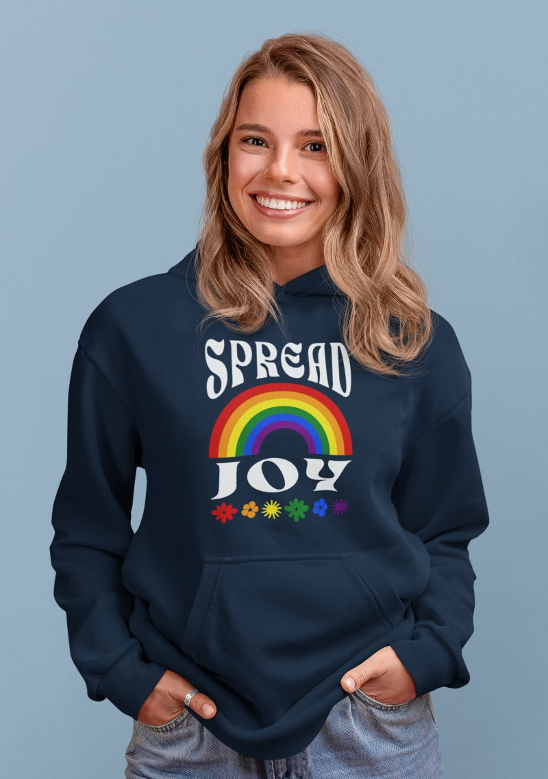 SPREAD JOY HOODIE (FRONT) - Putting a positive message out there - Fully Conscious Apparel